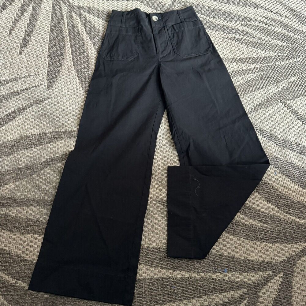 Maeve Black Wide-Leg Flare Jeans